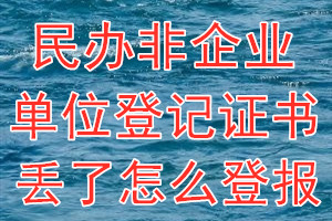 民办非企业单位登记证书丢了怎么登报？