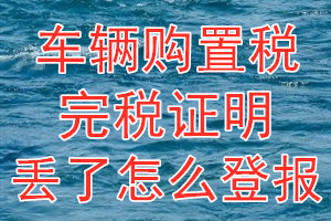 车辆购置税完税证明丢了怎么登报？